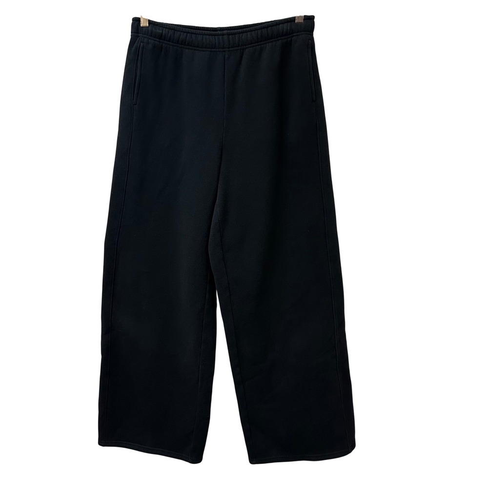 OFFLINE by Aerie Cloud Fleece Trouser Black Wide Leg Sweatpants Medium 1703-1364
